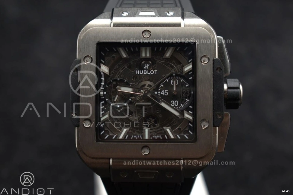 Edition Unico on Dial Titanium Rubber Square Black Bang Best BBF Strap 1:1 Skeleton 42mm A1280 0523